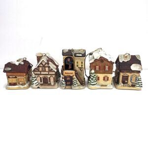 5 Vintage 1999-2000 Illuminated Bradford M J Hummel Christmas Holiday Ornaments